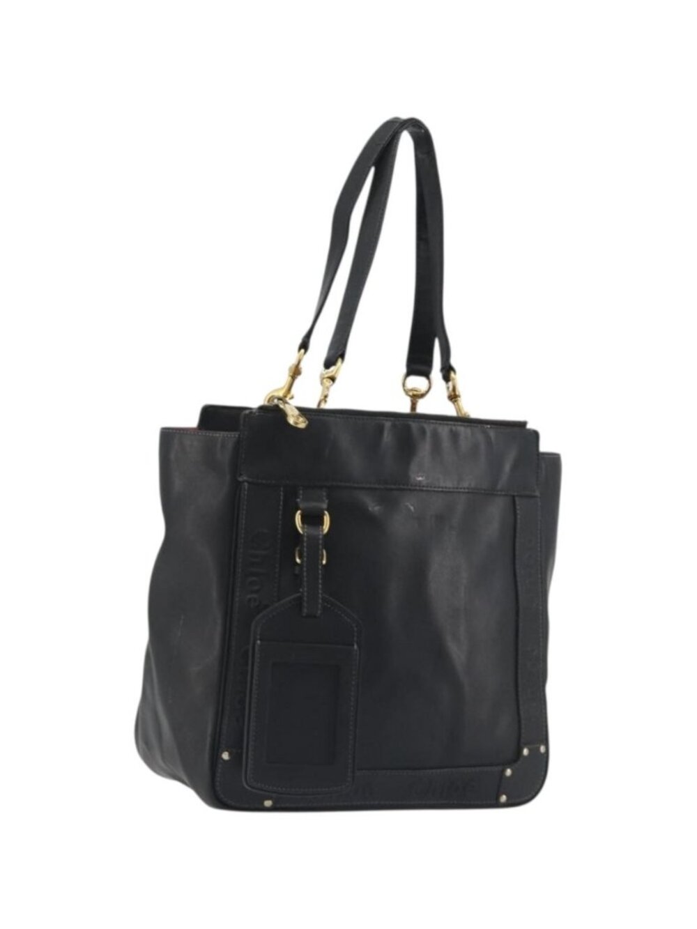 Chloe Eden Tote Bag Leather Black Gold